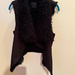 Love Tree Black Faux Fur Vest